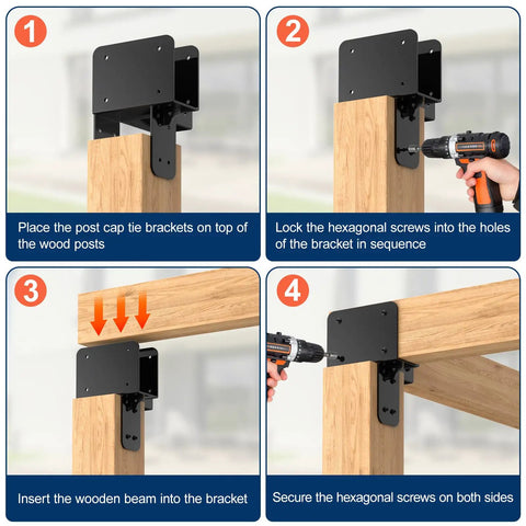 Heavy Duty 4x6 Stainless Steel Pergola Brackets Two Piece Corner Post To Beam Brackets For Gazebos Decks And Porches Built To Last And Rust Resistant Post Cap Tie Brackets For Outdoor Structures