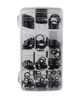 Rubber Faucet O Ring Kit 200 Piece 12 Size Assortment For Plumbing Seal Repair in transparent storage case