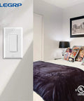 Glossy White Single Pole Decorator Light Switch 15 Amp 120-277V Decorative Paddle Rocker Replacement On Off Wall Switch