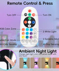 Motion Sensor Light Indoor with Remote, Rechargeable Wireless LED Sconce remote control showing RGB colors and modes.