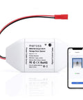 Smart Garage Door Opener Remote With App Control And Alexa SmartThings Compatibility, Voice Notifications And Remote Access No Hub Needed device with app on phone display.