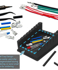 Silicone Soldering Stand With 8 Slot Tray And Third Hand Soldering Station For 32AWG To 12AWG Wires, Anti Slip Base, Black