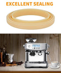54mm Silicone Steam Ring Replacement Gasket Kit No BPA 5 Pack For 54mm Grouphead Espresso Machines shown with espresso maker.