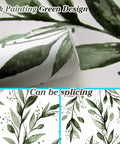 Close-up of Green Leaf Peel And Stick Wallpaper Floral Contact Paper Self Adhesive Removable Wall Cover 17.7 Inches By 118.1 Inches Tropical Vintage Flower Design For Bathroom Kitchen Cabinets showing ink painting green leaf design and splicing capability
