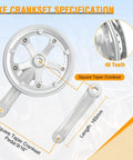42 Tooth 165mm Aluminum Crankset With Bolts For 6 To 10 Speed Gears Lightweight Alloy Square Taper Dual Chain Guards