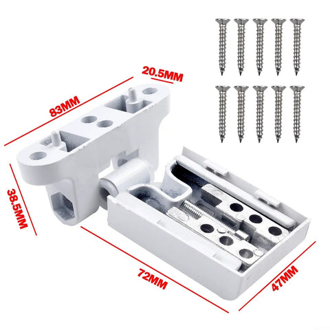Heavy Duty Aluminum Casement Flag Hinge For Plastic And Steel Doors, High Security Sash Hinge, white finish, dimensions shown