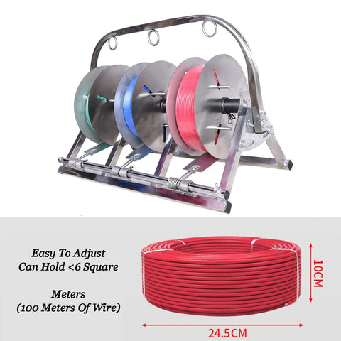 Heavy Duty Wire Spool Rack With Four Rods Multi Purpose Cable Dispenser And Organizer For Electrical And Industrial Use