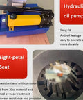 Handheld Hydraulic Hose Crimping Machine With 7 Die Sets And Real Time Pressure Gauge Built Like A Tank For High Pressure Pipe Work Job Site Ready Gear For Mechanics Wanting Serious Muscle Daily showing hydraulic oil pump and eight-petal seat.