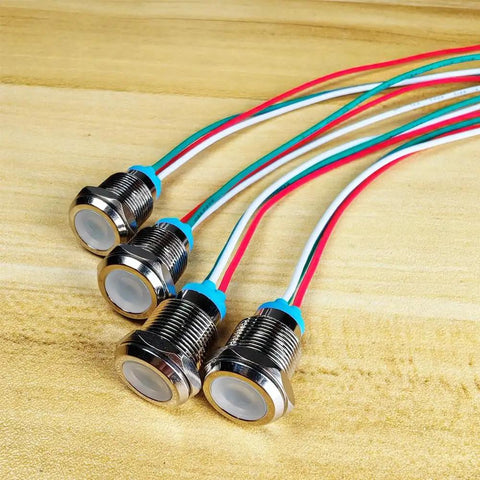 Heavy Duty Bi Color Red And Green Led Indicator Light 12Mm Dash Instrument Panel Mount Switch For Cars Trucks Boats 12V 24V Street Ready Smooth Install Pack Of Four