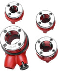 Durable Ratchet Pipe Threading Kit With 4 Dies For 1/2, 3/4, 1 And 1-1/4 Inch Pipes, Includes Storage Case, Yaegoo Manual Threader Set