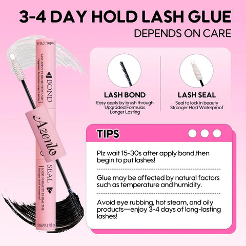 DIY Lash Extensions Kit With 240Pcs 30D And 40D Lash Clusters, bond and seal glue tubes with application tips