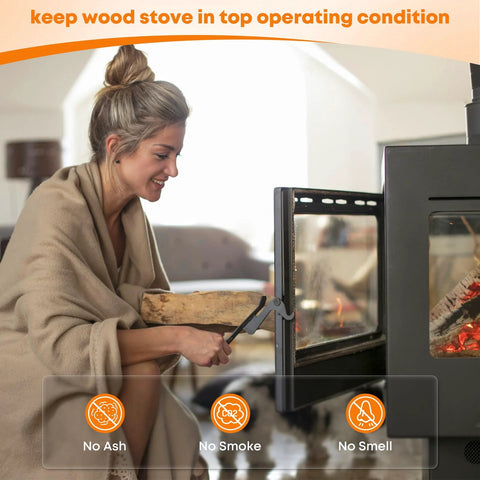 Stanbroil wood stove gasket 1/4in x 84in graphite-impregnated fiberglass rope seal for wood stove door
