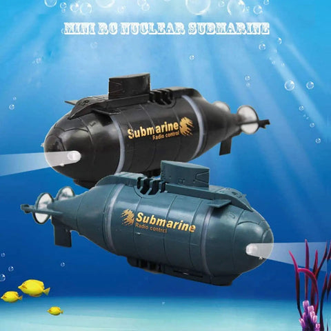 Mini RC Submarine With 2.4G 6CH Remote Control Movable Tail Mosasaur Design Realistic Water Toy In Blue & Black In Water