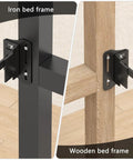 Rugged Bed Frame Connector Plates 2 Pack Universal Headboard Adapter Bracket Offset Mounting Hardware for Queen King Twin Size Adjustments on iron and wooden bed frames.