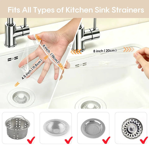 Keep Your Home Pipes Slick And Happy With These Top Shelf 300 Pack Disposable Drain Covers Offering Fine Mesh Sink Strainer Bags Great For Catching Sourdough Discard And Food Scraps No Sweat At All On Kitchen Or Shower Drains
