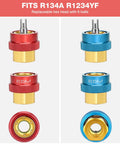AC Valve Core Remover Tool Kit With Quick Release For R134a And R1234yf Compatible With Standard And JRA Couplers, colorful valves