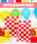 Race Car Themed Gift Bags With Handle Pack Of 50 Portable Lightweight Plastic Candy Bags Checkered Pattern For Birthday Party Favors