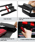 Step-by-step installation of Two Pack Roll Bar Grab Handles For Jeep Wrangler with Oxford cloth and metal buckle for secure grip.