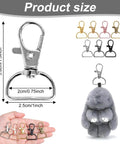 Top Shelf Swivel Clasp Clip Hooks 60 Pack For Keychain Making And Lanyards Featuring Badass D Ring Metal Hardware, shown in sizes with various colors.
