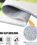 7Ft Round Area Rug For Living Room And Dining Table, Green Farm Tractor Grassland Circle Rug, showing non-slip TPR backing
