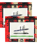 Set of 2 zippered coupon binder organizers with stripes and skull crossbones design for deals on the go, standard 3-ring fit
