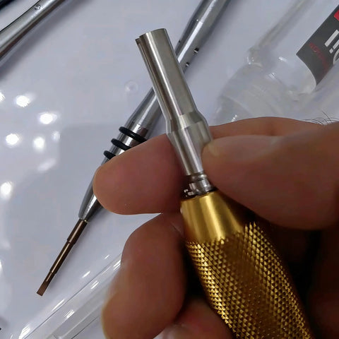 Close-up of All-In-One Lighter Repair Kit tool showcasing precision parts for L2 gas valve disassembly and repair.