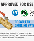Three Quarter Inch Push To Connect Ball Valve No Lead Brass Full Port Plumbing Fittings For PEX Copper CPVC PE RT Pack Of Two