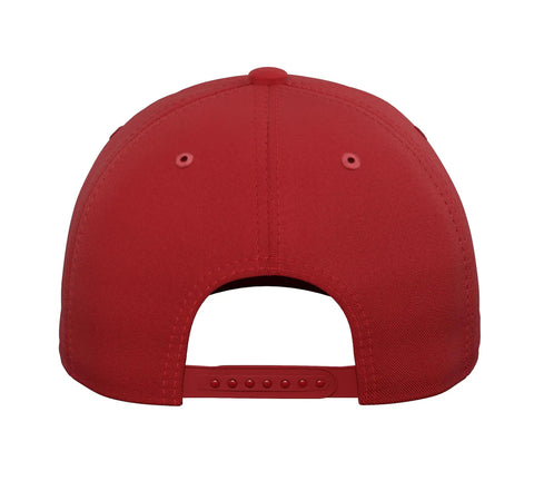 Back view of red Adjustable Printed Baseball Hat For Sailplane Lovers And Club Pilots with snap closure