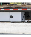 Heavy Duty Welded Black Structural Steel Mounting Brackets for underbody truck tool box, set of 2, 18 x 18, installed view