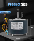 Condenser Fan Motor For AC Unit 1/4 HP 1100 RPM 208 230V Replacement with size and wiring details visible