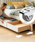 1 Inch Small Rigid Caster Wheels Low Profile Plate Non Swivel Rollers With Rubber Tread For Furniture Replacement No Floor Marks
