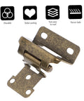Four Pack Self Closing Cabinet Door Hinges With No Slam Soft Close for Iron Corner Cabinet Doors, shown in bronze finish.