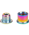 Top Shelf Grade 5 Titanium Chainring Bolts For Mountain And Road Bikes Badass M8x6Millimeter Double Crankset Fasteners heavy duty colorful titanium bolts.