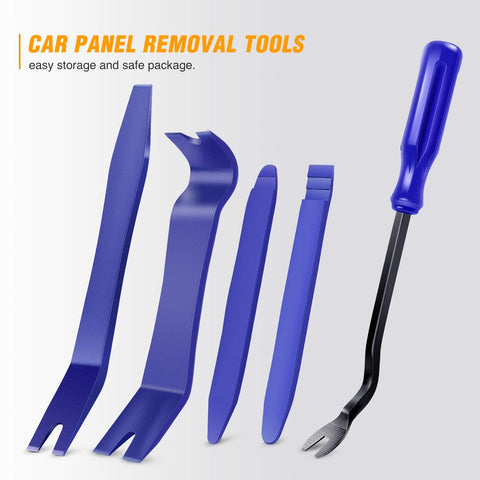 5 Piece Auto Trim Removal Tool Kit No Scratch Pry Set For Car Door Panels Clips And Dashboard Nylon Construction