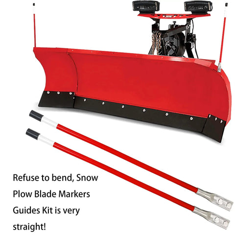 27 Inch Snow Plow Blade Marking Guide Kit with red internal steel wire core and 304L stainless steel mounts on plow