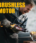 Heavy Duty Die Grinder Cranking 25000 Rpm With Quarter Inch Collet Plus Carbide Bit Great For Wood Carving Or Metal Deburring in use on metal.