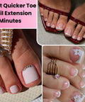 All In One Polygel Toenail Kit For Beginners With 315ml Hema Free Clear White Pink Gel Toe Dual Nail Forms showcased on nails