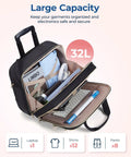 Interior view of Rolling Laptop Bag For 15.6 Inch Laptop Underseat Carry On Luggage With TSA Lock, showing spacious 32L capacity.