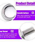 Heavy Duty 36 Piece Stainless Steel M8 Lifting Ring Eye Bolt Kit With 6 Eye Bolts And 10 Lock Nuts 10 Lock Washers And 10 Flat Washers Weatherproof And Rust Resistant For Indoor Outdoor Lifting And Hanging, polished eye bolt close-up