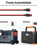 45A Cable With O Ring Terminal For Standard Port Connectors shown with portable power stations, red/black design, 10AWG, 2ft.