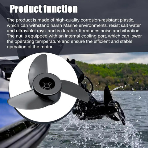 3.5 Inch Trolling Motor 3 Blade Propeller With Aluminum Prop Nut Replacement Fits MotorGuide XI3 XI5 MGM089B on motorboat
