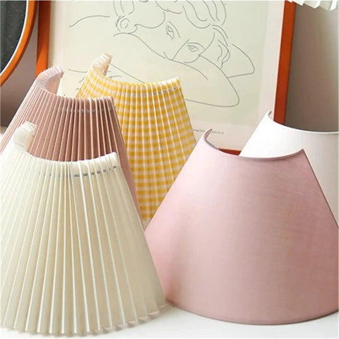 Wall Sconce Lights Indoor Bedroom Hallway Modern Fabric,Wood Ring E14 Lamp for, fabric shades in soft colors grouped together.