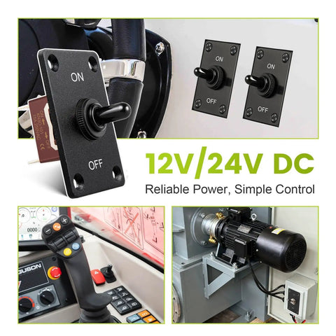 Waterproof Toggle Switch 12V DC 30A Heavy Duty 2 Pin SPST On Off With Panel Mount in car and machinery use