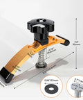 Heavy Duty T Rail Clamping Fixtures For CNC Engraving Machines, 5.3 inch aluminum alloy clamp with black knob and spring.