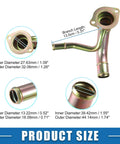Built Tough Direct Swap Engine Coolant Thermostat Housing And Water Pump Outlet Tube for Ford Ranger 2.3L with dimension details.