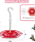 Diagram showing product size for Two Pack Outdoor Hanging Hummingbird Feeders 16 Ounce Capacity With 30 Bee Proof And Leak Proof Feeding Ports
