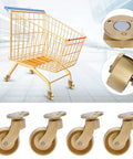 Universal Antique Brass Stem Casters Four Pack Delivers Smooth As Silk Three Sixty Degree Motion And Rock Solid Heavy Duty Construction For Living Room Furniture with a shopping cart and casters.