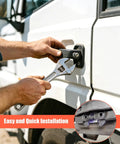 Passenger Side Door Latch Assembly For Heavy Duty Trucks 4600 4700 4800 Purely Mechanical Locking No Electric Actuator Delivers Smooth Reliable Door Operation On Rough Roads; white truck door install