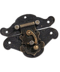 Vintage Wooden Box Latches With No Fuss Installation Kit And Screws For Jewelry Boxes And Tool Organizers 47x37mm, shown frontal view