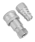 Rock Solid Hardened Steel Hydraulic Quick Coupler 3 4 Inch Npt Iso5675 Compatible Quick Connect Fitting, threaded ends shown
